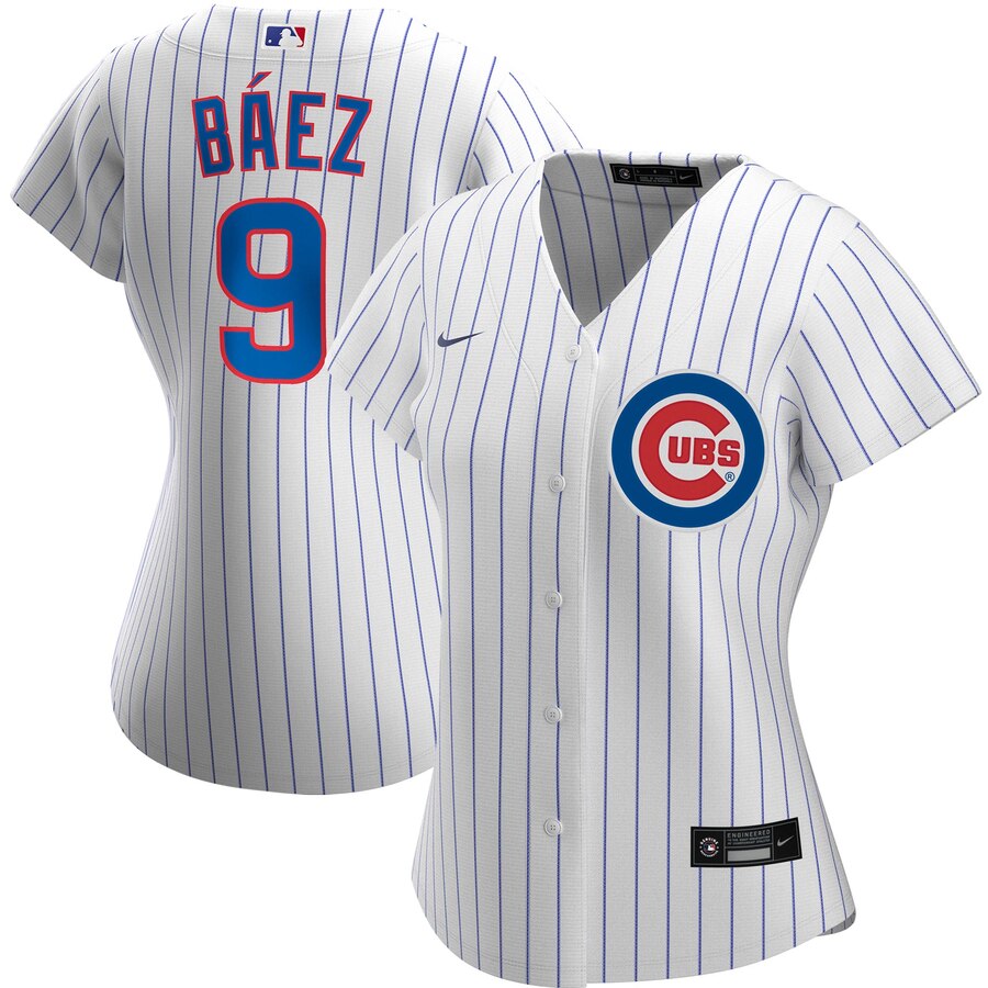 Chicago Cubs #9 Javier Baez Nike Women's Home 2020 MLB Player Jersey White